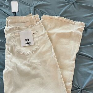 Mica Cream Wide-Leg Jeans